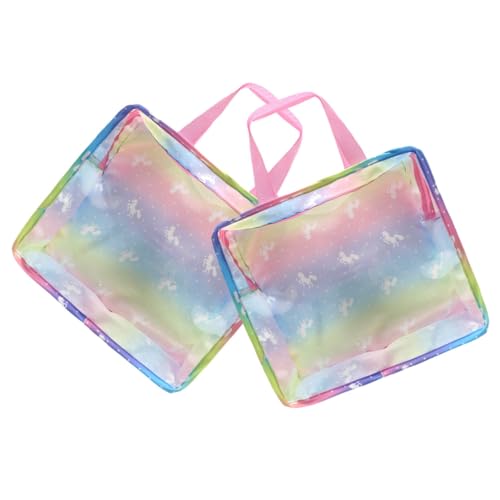 Garneck 2 Stück Miniatur Einhorn Handtasche für Puppenzubehör Leichte Polyester Tragetasche mit Großem Fassungsvermögen für Puppenkleidung und Aufbewahrung Unterwegs Robust und Vielseitig von Garneck