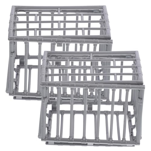 Garneck 2 Stück Miniatur Käfig Modell Teiliges aus Robustem Kunststoff Realistisches Design Vielseitige DIY Deko für Puppenhäuser und Miniaturwelten Platzsparend und Langlebig von Garneck