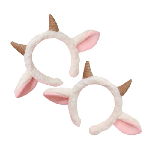 Garneck 2 Stück Niedliches Schafohren Haarreif Flauschig Leicht Hautfreundlich für Halloween Karneval Party Cosplay Festliche Kopfbedeckung für Damen und Mädchen von Garneck