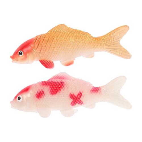 Garneck 2 Stück PVC-Koi-Fisch-Figuren, realistische Goldfisch-Modelle für Aquarium-Dekoration, schwimmende Miniatur-Fische, Heimdekoration Garneck 2 Stück PVC-Koi-Fisch-Figuren, realistische Goldfisch-Modelle für Aquarium-Dekoration, schwimmende Miniatur-Fische, Heimdekoration von Garneck