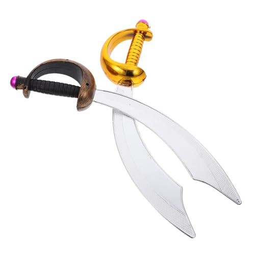 Garneck 2 Stück Piratenschwerter Kunststoff für Cosplay und Halloween Dekorationen Kurvenförmiges Kostümzubehör für Rollenspiele und Dress Up Garneck 2 Stück Piratenschwerter Kunststoff für Cosplay und Halloween Dekorationen Kurvenförmiges Kostümzubehör für Rollenspiele und Dress Up von Garneck