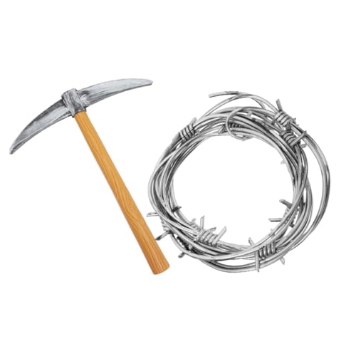 Garneck 2 Stück Realistische Halloween Plastikkette Teiliges aus Flexiblem Kunststoff mit Detailgetreuem Stacheldraht Design und Zwerg Axt Requisite Leicht und Wiederverwendbar für von Garneck