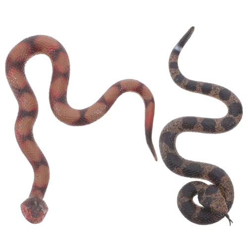 Garneck 2 Stück Realistische Schlangen Weiche Rattlesnake Figur für Garten Dekoration Streiche Lernspielzeug für Innen und Außenbereich von Garneck