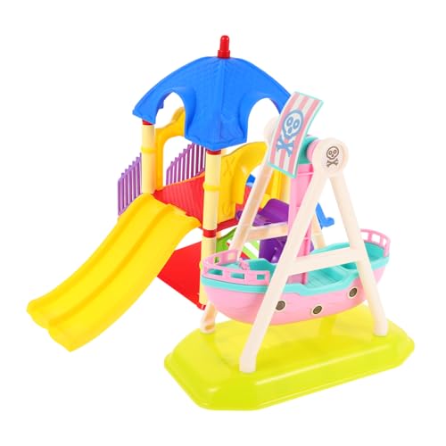 Garneck 2 Stück Schiebespielzeug Piratenschiff Miniatur-spielplatzmodelle Kleines Spielplatzmodell Minispielplatz Puppenhaushandwerk Puppenhaus -Accessoire Spielplatz- Plastik von Garneck