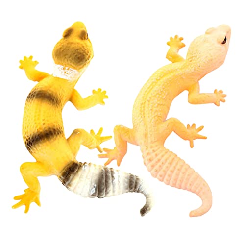 Garneck 2 Stück Simulations-Gecko Tiere Schildkröte Plüsch Figuren Eidechsenbecken Kleinkindspielzeug Hängematte Reptilien-hängematte Haustier Drachen Chamäleon Eidechsenfigur PVC von Garneck