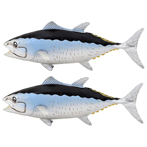 Garneck 2 Stück Simulierter Thunfisch Landschaft Fisch Dekoration Fischfiguren Fischhandwerk Seefisch-skulptur Lebensechte Fischstatue Desktop-fischdekoration Kognitives Fischmodell PVC von Garneck