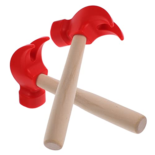 Garneck 2 Stück Spielzeughammer Für Gefälschter Holzhammer Gefälschter Hammer Kleiner Schlaghammer Hammer Holzhammerspielzeug , Die Hämmer Hämmern Rot Plastik von Garneck