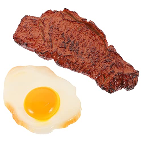 Garneck 2 Stück Steak pochiertes Eiermodell lebensechtes Steak Gefälschtes Essensspielzeug Fotografie Steakmodell Simulationsfutter simuliertes Essen Essensrequisiten PVC Garneck 2 Stück Steak pochiertes Eiermodell lebensechtes Steak Gefälschtes Essensspielzeug Fotografie Steakmodell Simulationsfutter simuliertes Essen Essensrequisiten PVC von Garneck