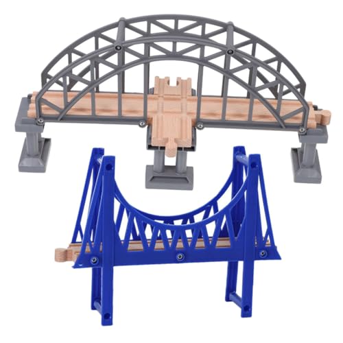 Garneck 2 Stück Teiliges Brückenmodell für Spiele Lustiges Zugspielzeug Zubehör für Modelleisenbahn Graue Kreuzbrücke und Blaue Meeresbrücke Edukatives für Kreative Zuglandschaften von Garneck