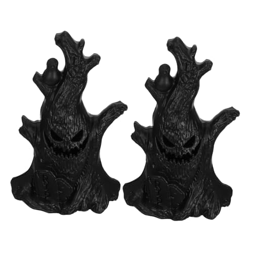 Garneck 2 Stück Teiliges Halloween Geisterbaum Deko Leuchtende Tischdekoration aus Langlebigem Kunststoff Gruselige LED Lampe für Innen Außenbereich für Herbst Halloween feiern von Garneck