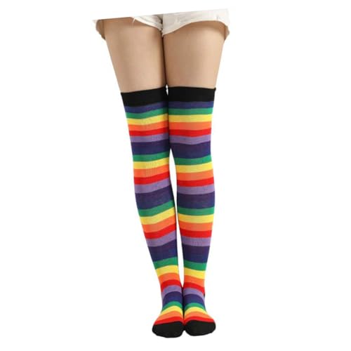 Garneck 2 Stück Teiliges Set Bunte Warme Wadenlange Strümpfe und Fingerlose Handschuhe mit Regenbogenstreifen für Damen und Mädchen Elastisch Rutschfest Strapazierfähig für Kostüme und Garneck 2 Stück Teiliges Set Bunte Warme Wadenlange Strümpfe und Fingerlose Handschuhe mit Regenbogenstreifen für Damen und Mädchen Elastisch Rutschfest Strapazierfähig für Kostüme und von Garneck