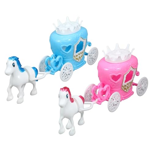Garneck 2 Stück Unicorn Castle Urlaubsdekorationen Desktop-Kürbiswagen Rollenspielset dekorative Kürbiskutschendekorationen Kürbiswagen für Plastik von Garneck