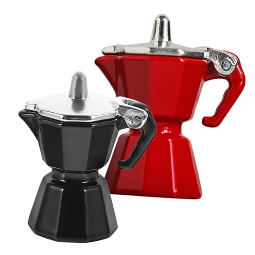 Garneck 2 Stück espressokanne Espresso kannen Kaffeekanne Statue puppenhauszubehör Kaffeekanne Dekoration Puppenhaus Kaffeekanne Stellen Sie Sich eine Kaffeekanne vor Legierung von Garneck