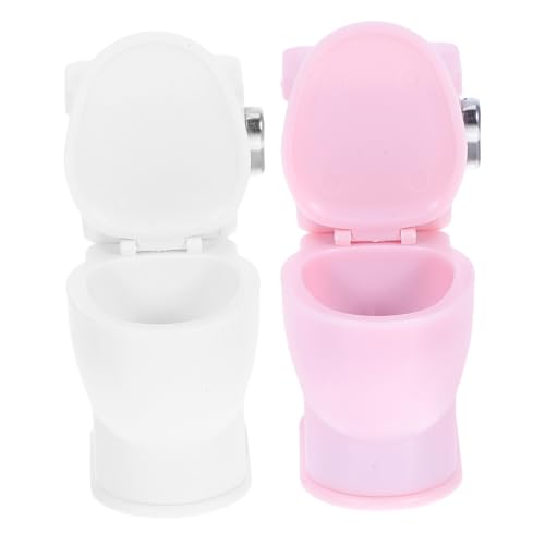 Garneck 2-teiliges Spielzeug-wc: Badezimmerzubehör Im Miniaturformat Für Puppenhäuser – Winziges Toilettenset Für Kreatives Spielen Und Realistische Puppenhaus-Dekoration von Garneck