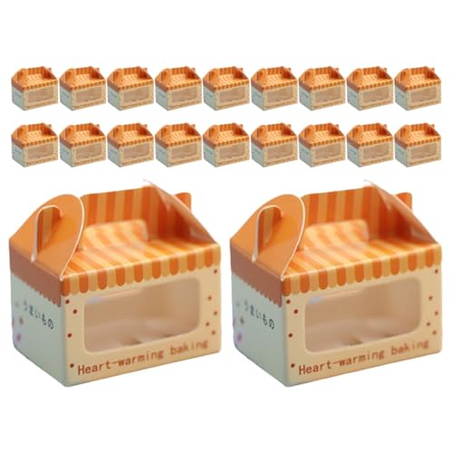 Garneck 20 Stück Boxen Mini -kuchenspielzeug Mini -puppenkuchenboxen Winzige Gebäckkisten Kisten Behandeln Mini-kuchenschachteln Dollhouse Treat Boxen Puppenhaus Papier von Garneck