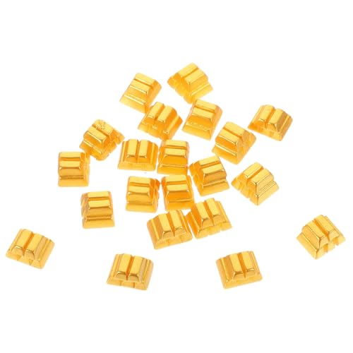 Garneck 20 Stück Goldziegel Dekorationsornamente DIY Dekorationen Puppenhauspuppen Miniatur Rechteckziegel Bar Kleine Mini Hausdekore Laden Schaufenster Puppenhaus Ornament von Garneck