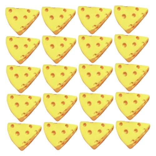 Garneck 20 Stück Käse-käse-Modell Käsekuchen Gefälschtes Käsemodell Mini-Fake-Food Mini-puppenhaus-Dekoration Miniatur-puppenhauszubehör Mini-käse Mini-puppenhauszubehör Yellow Plastik von Garneck