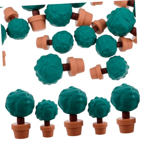 Garneck 20 Stück Kleine weiche Ornamente Pflanzen Miniatur-Topfbaum Landschaftsbäume trainieren Sandkasten-Miniaturen Dekorationen für Terrarien Modellarchitekturbäume weiches Gummi Grün von Garneck