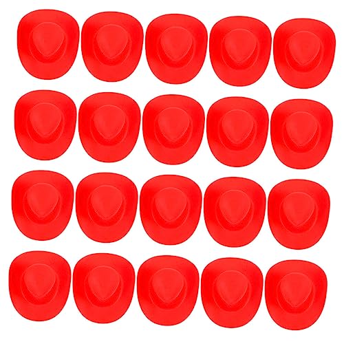Garneck 20 Stück Mini Cowboy -Hutspielzeug Mini-Cowboyhut Kleiner Cowboyhut winzig Cowboyhüte Miniatur Partydekorationen kleine Hüte für Puppen Mall-Hut Mini-Hut Plastik von Garneck
