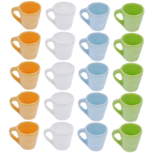 Garneck 20 Stück Mini -Cup -Requisiten Cute Mugs Tiny Cup puppenhauszubehör Kleiner Becher Mini-Tasse Puppenhausdekor Küchenrequisiten vorgeben Mini-Becher Mini-Kaffeetasse Miniatur Harz von Garneck