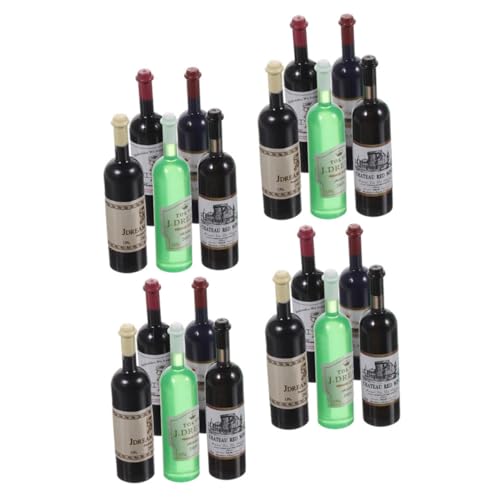 Garneck 20 Stück Mini-rotweinflasche Miniatur-rotweinflaschen Küchenzubehör Für Puppenstuben Kleine Schnapsflaschen Mini-trinkflasche Mini-hausweinflasche Mini -weinflaschen Plastik von Garneck