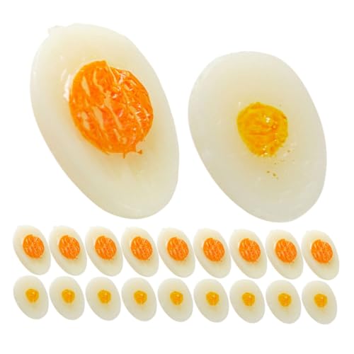 Garneck 20 Stück Miniatur-Ei- Spielzeuge Bastelspielzeug Selber Machen Miniaturmodell Eines Gekochten Eies Mini-Ei- Miniatur-Ei-Modell-Ornament PVC von Garneck