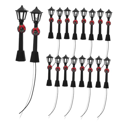 Garneck 20 Stück Miniatur Straßenlaternen mit LED Realistische Straßenlampen für Puppenhäuser Mikro Landschaftsdekoration Handgefertigt aus Robustem Abs für DIY Basteln und Nachtszenen von Garneck