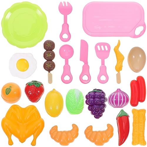 Garneck 23 Stück Obst geschnittene Kinderküchenzubehör schneidbares Spielfutter Obstspielzeug für Sie Küchenspielzeug gefälschtes Essen Abs von Garneck