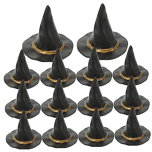 Garneck 24 Stück -Dekoration Gefühlt Dekorationen Miniatur Mini-puppenmütze Kleine Bastelhüte Unser Garnierung Punkt Zauberer Kleiner Hut Kind Hut Winzige Dekore Black Plastik von Garneck