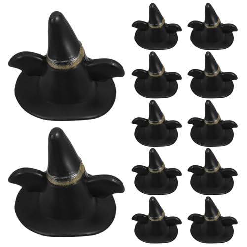Garneck 24 Stück Mini-Elfenhut deko Mini-Filzhut-Anhänger Mini-Schneemannmützen zum Basteln Mini-Strickmützen Schneemannmützen basteln kleine Strickmützen Plastik Black von Garneck