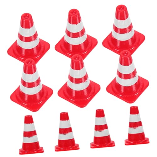 Garneck 24 Stück Mini Verkehrskegel Kleine Sand Verkehrszeichen Lernspielzeug Straßensperren Verkehrszeichen Barrikadendekoration Straßenbaukegel Leitkegel von Garneck