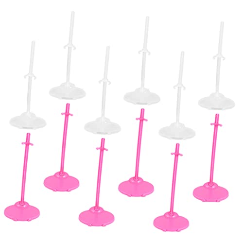 Garneck 24 Stück Puppe stehender Clip klein wiedergeborene Puppe Figure Stand puppenzubehör Modellbauzubehör pink Präsentationsständer für Actionfiguren Puppenhalterungen Plastik von Garneck