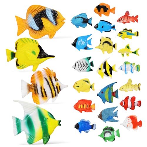Garneck 24 Teiliges Tropische Plastikfische Realistische Fischfiguren aus Hochwertigem Kunststoff Pädagogisches Meereslebewesen Geeignet als Badespielzeug und Aquarium-deko Garneck 24 Teiliges Tropische Plastikfische Realistische Fischfiguren aus Hochwertigem Kunststoff Pädagogisches Meereslebewesen Geeignet als Badespielzeug und Aquarium-deko von Garneck
