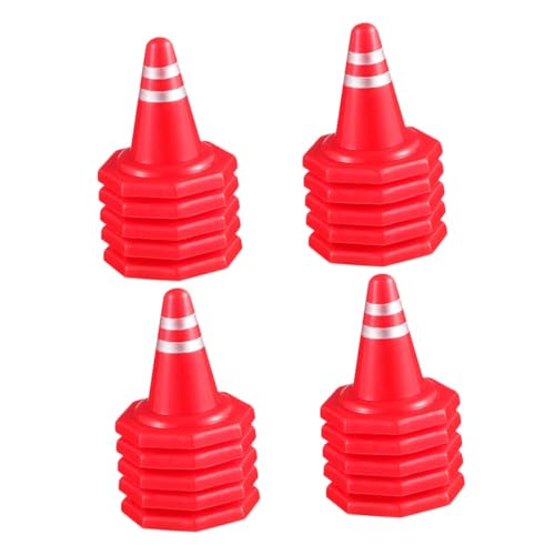 Garneck 24Stücke Mini Verkehrskegel Verkehrszeichen Für Kognitives Lernspielzeug Robustes Material Für Drinnen Und Draußen Kreatives Szenenzubehör von Garneck