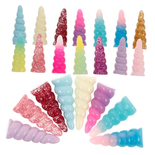 Garneck 25 Stück Spielzeugzubehör Einhorn Horn Kopfschmuck Machen Dekoration Stirnbandverzierung Kompaktes Hornmaterial Gefälschte Einhornhörner Diy Gefälschtes Horn Haarspange Horn Harz von Garneck