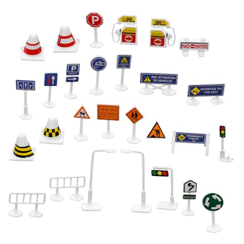 Garneck 28 Stück DIY -Verkehrszeichenmodell Kleinkindspielzeug Bauschilder für Kinderspielzeug Straßenschilder für kleine Verkehrszeichen Mini- Plastik Garneck 28 Stück DIY -Verkehrszeichenmodell Kleinkindspielzeug Bauschilder für Kinderspielzeug Straßenschilder für kleine Verkehrszeichen Mini- Plastik von Garneck