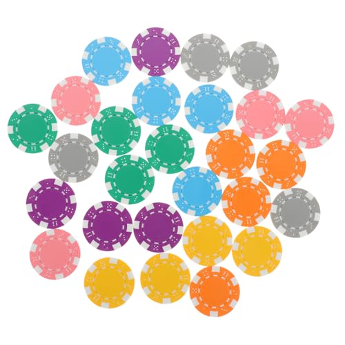 Garneck 28Stücke Pokerspiel Chips aus Material Runde für Turniere und Freizeit Verarbeitung Langlebig für Golf Positionsmarkierungen und Spielabende von Garneck