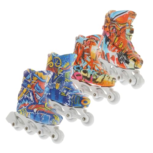 Garneck 2Paare Finger Rollschuhe Finger Skateboard für Schreibtisch Spaß für Fingersportliebhaber Kreatives für Partys und Feiertage Robustes Kunststoffmaterial von Garneck
