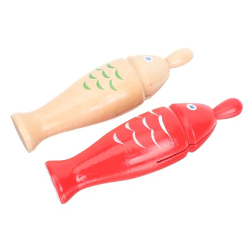 Garneck 2Sätze Holz Fisch Percussion Instrumente für Bildungsspielzeug für Musikalische Früherziehung Teiliges für Jungen und Ab Jahren von Garneck