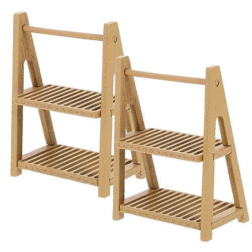 Garneck 2Stücke Brotregal Für Puppenhaus Dekoratives Zubehör Für Mini Häuser Vielseitig Einsetzbar Für DIY Projekte Und Mini Lebensszenen Puppenmöbel von Garneck