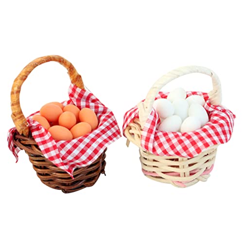 Garneck 2Stücke Eierkörbe Aus Dekorative Requisiten Für Mikrolandschaften Küchen Und Kinderspielzeug Exquisite Details Langlebig Und Vielseitig Einsetzbar von Garneck