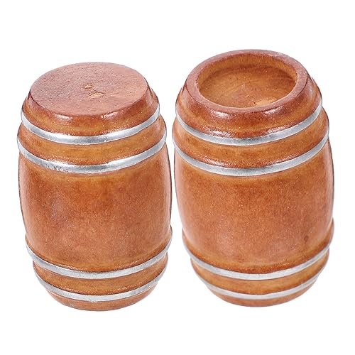 Garneck 2Stücke Mini Fass Modell Hochwertige Holzfass Dekoration Für Puppenhaus Und Tischdeko Für Mini Szenen DIY Projekte Und Fotorequisiten von Garneck