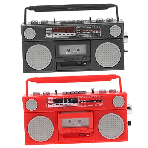 Garneck 2Stücke Mini Radio Figuren Retro Funkmodell Für Puppenhaus Dekorative Radios Für Kreative Spielzeughaus Gestaltung von Garneck