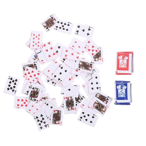 Garneck 2Stücke Poker Mini Pokerkarten Für Brettspiele Puppenhaus Deko Kartenspielen Für Erwachsene Home Bar Und Büro von Garneck