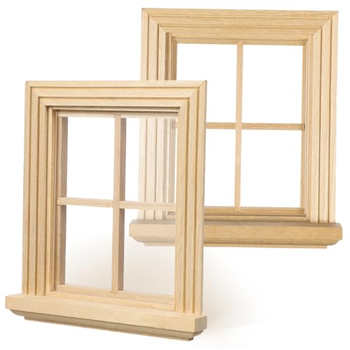 Garneck 2 Stück Miniatur Puppenhausfenster aus Holz 1:12 Holzfensterrahmen Puppenzubehör für Bastelprojekte Robust und Langlebig für Puppenhausdekoration Garneck 2 Stück Miniatur Puppenhausfenster aus Holz 1:12 Holzfensterrahmen Puppenzubehör für Bastelprojekte Robust und Langlebig für Puppenhausdekoration von Garneck