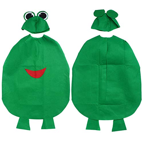 Garneck 2Stücke Teiliges Kostümset für Umweltfreundliches Frosch Outfit mit Hut für Halloween für Schulaufführungen und Kreative Eltern Junge Mädchen Aktivitäten von Garneck