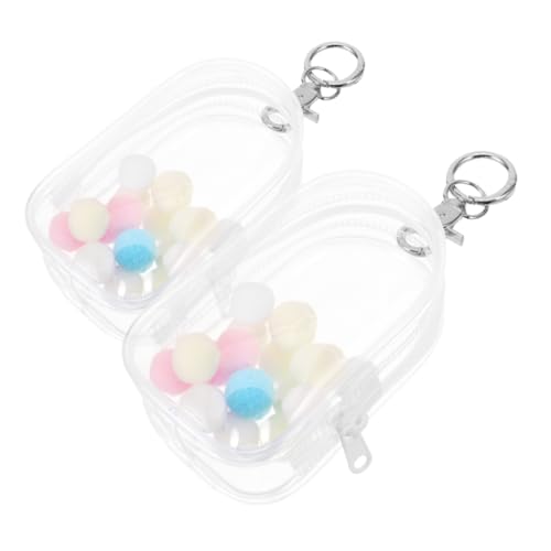 Garneck 2Stücke Teiliges Transparente Puppenvitrine mit Schlüsselanhänger Hängende Figuren Displaybox und Organizer aus PVC für Kleine Puppen für Präsentation von Garneck