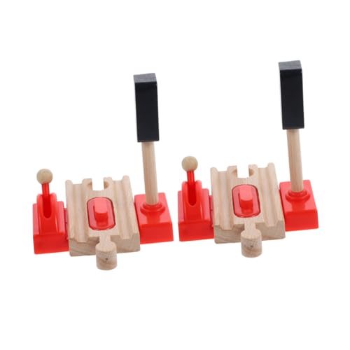 Garneck 2pcs Hölzerne Zugspielzeug Spielzeugset Verkehrssignal -verkehrssignal -mini -Simulation Railway Ampel Zug -ampel -ampel -Spielzeug von Garneck