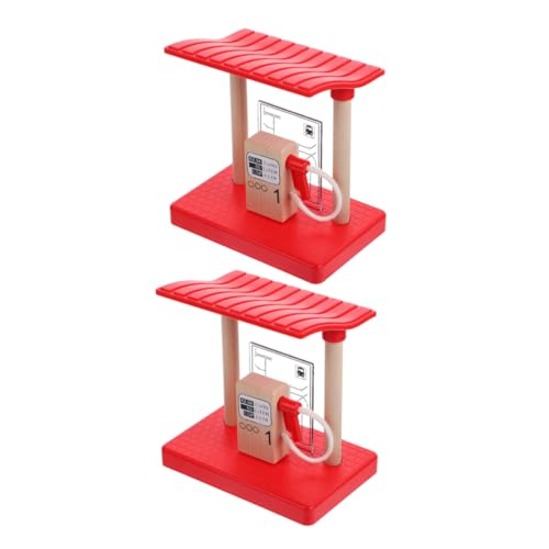 Garneck 2pcs Modell Zugzubehör Für Kinder Tun Sich Vor, Als Spiele Tankstelle Model DIY Assembly Szene Spaß Spielzeug Für Kinder Eisenbahnversorgung von Garneck