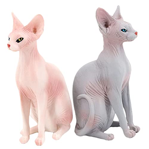 Garneck 2st Katzenmodell Künstliches Katzenfigurenspielzeug Kleine Katzenfigur Kleiner Katzenschmuck Katzenverzierung Für Den Tisch Desktop-Dekoration Miniaturkatze Aus Kunststoff PVC von Garneck